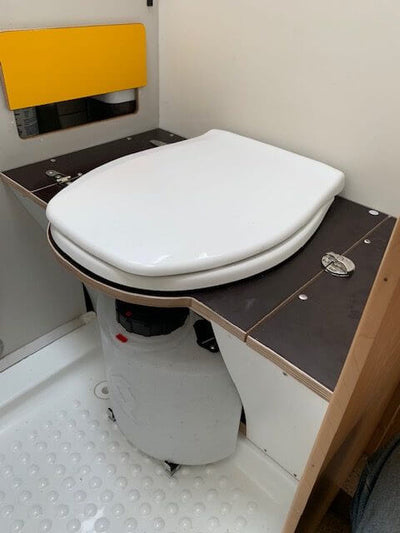 DIY composting toilet in a motorhome